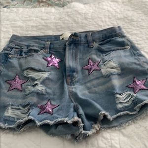 Jean shorts with stars